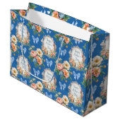 Grand Sac Cadeau Joyeuse fête des mères Cerulean Blue (Devant Angle)