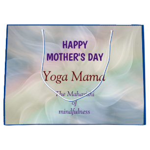 Grand Sac Cadeau Joyeuse fête des mères Yoga Mama design