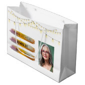 Grand Sac Cadeau Joyeuse photo d'anniversaire Elegant Black white P (Devant Angle)