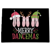 Grand Sac Cadeau Joyeuses Dancemas Noël Ballet Chaussures Danse (Devant)