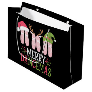 Grand Sac Cadeau Joyeuses Dancemas Noël Ballet Chaussures Danse