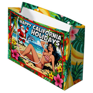Grand Sac Cadeau Joyeuses Fêtes de Californie