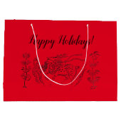 Grand Sac Cadeau Joyeuses fêtes ! Red (Dos)