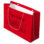 Grand Sac Cadeau Joyeuses fêtes ! Red (Devant Angle)