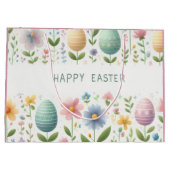 Grand Sac Cadeau Joyeuses fleurs de Pâques (Dos)