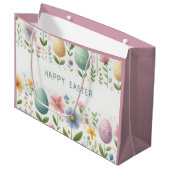Grand Sac Cadeau Joyeuses fleurs de Pâques (Devant Angle)