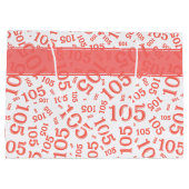 Grand Sac Cadeau Joyeux 105e anniversaire Coral Random Numéro Motif (Dos)