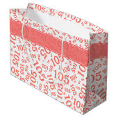 Grand Sac Cadeau Joyeux 105e anniversaire Coral Random Numéro Motif (Dos Angle)