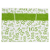 Grand Sac Cadeau Joyeux 105e anniversaire Vert/Blanc Motif numériqu (Dos)