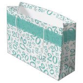 Grand Sac Cadeau Joyeux 20e anniversaire Random Number Motif Turquo (Dos Angle)