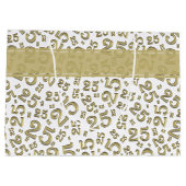 Grand Sac Cadeau Joyeux 25e anniversaire Gold Random Numéro Motif (Dos)