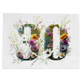 Grand Sac Cadeau Joyeux 30e anniversaire Fleurs sauvages Joyeux ann (Dos)