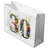 Grand Sac Cadeau Joyeux 30e anniversaire Fleurs sauvages Joyeux ann (Devant Angle)