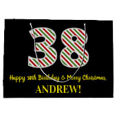 Grand Sac Cadeau Joyeux 38e anniversaire et Joyeux Noël, Nom person (Dos)