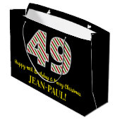 Grand Sac Cadeau Joyeux 49e anniversaire & Joyeux Noël, Nom personn (Dos Angle)