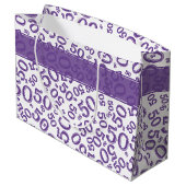 Grand Sac Cadeau Joyeux 50e anniversaire Numéro Motif violet/blanc (Dos Angle)