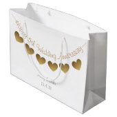 Grand Sac Cadeau Joyeux 5e anniversaire Mariage, boisé (Dos Angle)