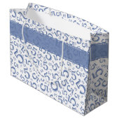 Grand Sac Cadeau Joyeux 5e anniversaire Numéro Motif 5 bleu/blanc (Dos Angle)