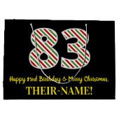 Grand Sac Cadeau Joyeux 83e anniversaire & Joyeux Noël, Nom personn (Dos)