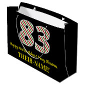 Grand Sac Cadeau Joyeux 83e anniversaire & Joyeux Noël, Nom personn (Dos Angle)