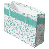 Grand Sac Cadeau Joyeux 85e anniversaire Motif numéro Turquoise/bla (Dos Angle)