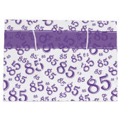 Grand Sac Cadeau Joyeux 85e anniversaire Numéro Motif violet/blanc (Dos)