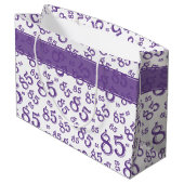 Grand Sac Cadeau Joyeux 85e anniversaire Numéro Motif violet/blanc (Dos Angle)
