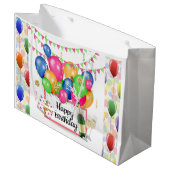 Grand Sac Cadeau Joyeux anniversaire (Devant Angle)