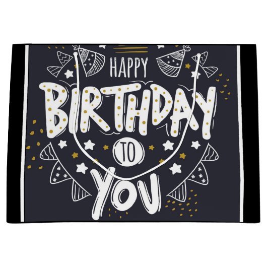 Grand Sac Cadeau Joyeux anniversaire (Devant)