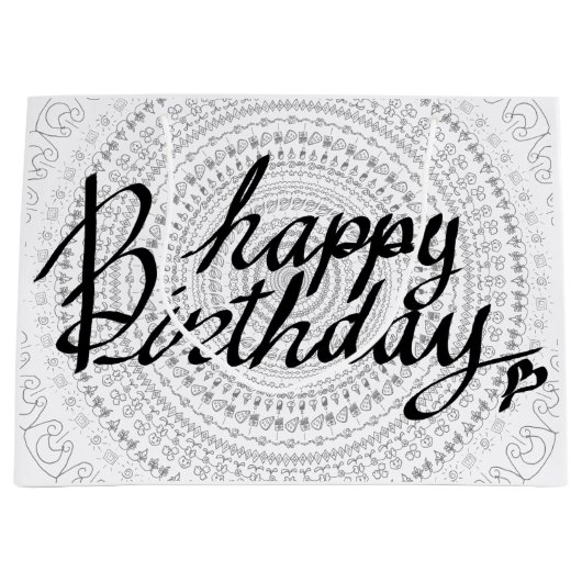 Grand Sac Cadeau Joyeux anniversaire à toi. (Devant)