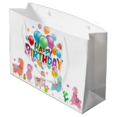 Grand Sac Cadeau Joyeux Anniversaire Alpacas (Dos Angle)
