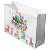 Grand Sac Cadeau Joyeux Anniversaire Alpacas (Devant Angle)