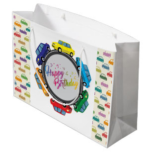 Grand Sac Cadeau Joyeux Anniversaire Automobiles