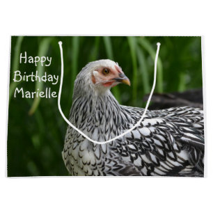 Grand Sac Cadeau Joyeux anniversaire avec du poulet