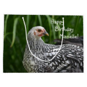 Grand Sac Cadeau Joyeux anniversaire avec du poulet (Dos)
