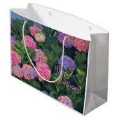 Grand Sac Cadeau Joyeux Anniversaire coloré Hydrangea (Dos Angle)
