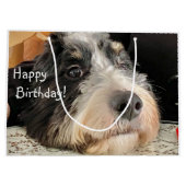 Grand Sac Cadeau Joyeux anniversaire Cute Bernedoodle (Dos)