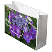 Grand Sac Cadeau Joyeux anniversaire Hydrangea Blossom (Devant Angle)