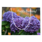 Grand Sac Cadeau Joyeux Anniversaire Impressionniste Purple Hydrang (Dos)