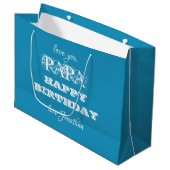 Grand Sac Cadeau Joyeux anniversaire PAPA Nom du script Modern Clas (Devant Angle)