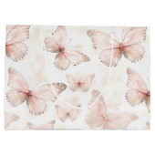 Grand Sac Cadeau Joyeux Anniversaire Papillons Roses (Dos)