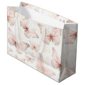 Grand Sac Cadeau Joyeux Anniversaire Papillons Roses (Devant Angle)