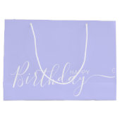 Grand Sac Cadeau Joyeux Anniversaire Périwinkle Blanc Élégant (Dos)