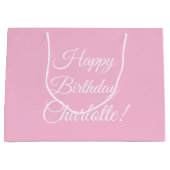 Grand Sac Cadeau Joyeux Anniversaire personnalisé nom du script tex (Devant)