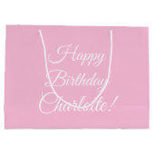 Grand Sac Cadeau Joyeux Anniversaire personnalisé nom du script tex (Dos)