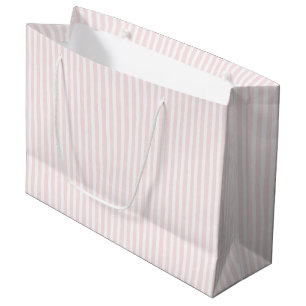 Grand Sac Cadeau Joyeux Anniversaire Rayures Rose Blanc