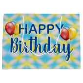 Grand Sac Cadeau Joyeux Anniversaire Tie Dye Reuseable (Devant)