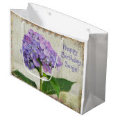 Grand Sac Cadeau Joyeux Anniversaire violet Hydrangea (Devant Angle)