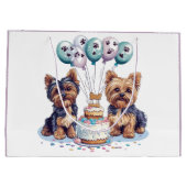 Grand Sac Cadeau Joyeux anniversaire Yorkie Chien (Dos)