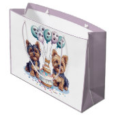 Grand Sac Cadeau Joyeux anniversaire Yorkie Chien (Dos Angle)